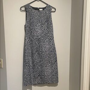J. Crew Black and White Polka Dot Midi Dress